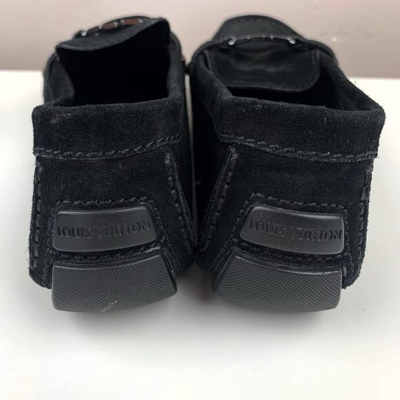 Louis Vuitton Monte Carlo Black Suede Moccasins Driving Shoes Womens 37.5 US 7.5 - Picture 11 of 13